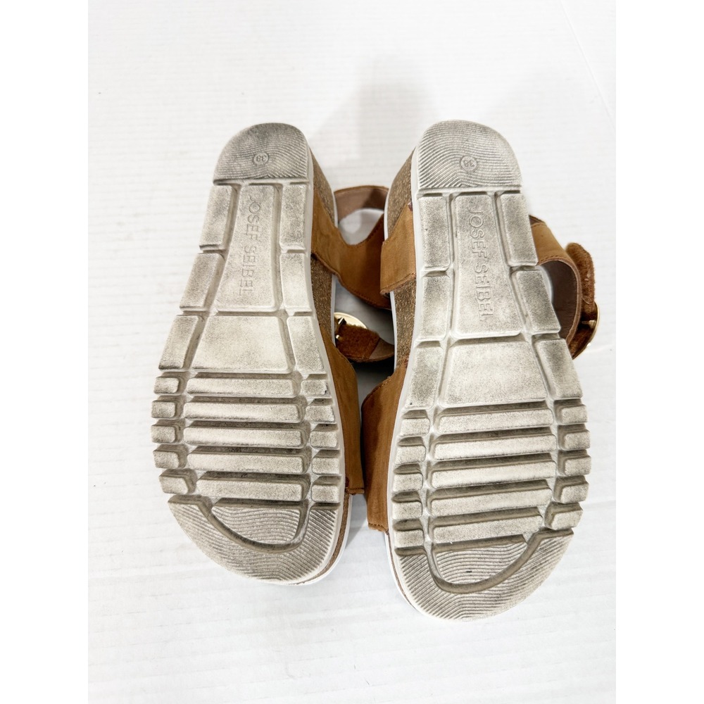 Josef Seibel Quinn 16 Cognac Tan Adjustable Comfort Wedge Sandal Size 38 EU 7 US - Picture 8 of 8